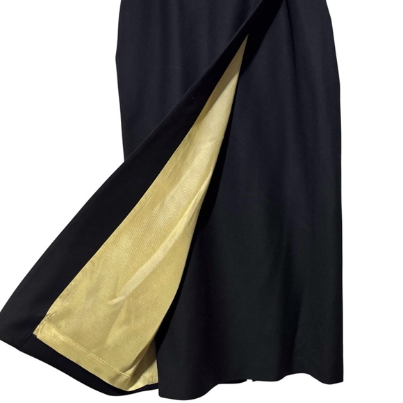 J. Peterman Faux Wrap Wool Skirt w/ Yellow Lining - Picture 3 of 6